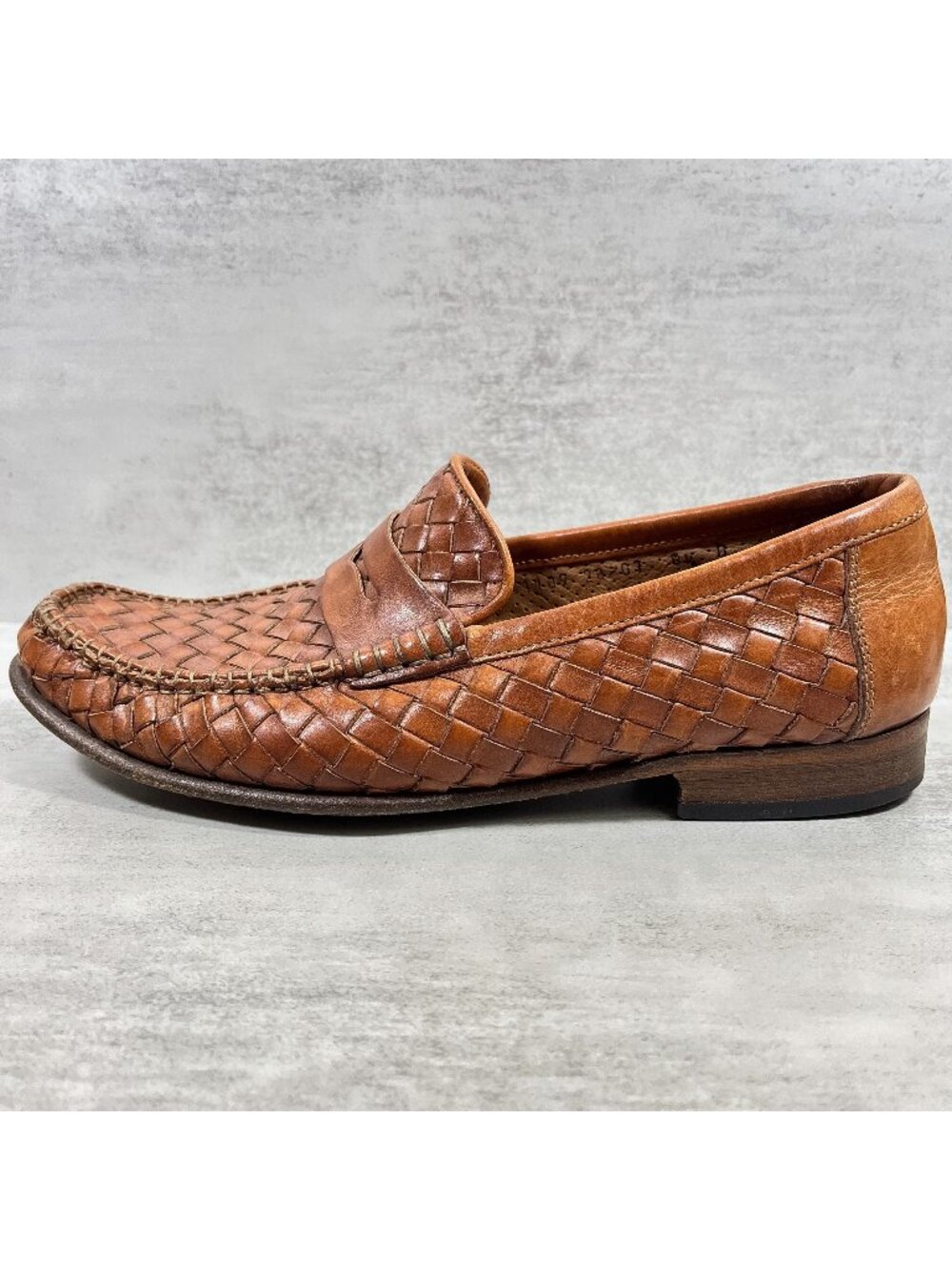 Allen Edmonds Capri Woven Penny Loafer Shoes - Men's Size 8.5 D - Tan